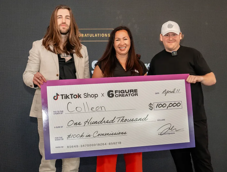6FC member Colleen presented with a $100,000 TikTok Shop commission check