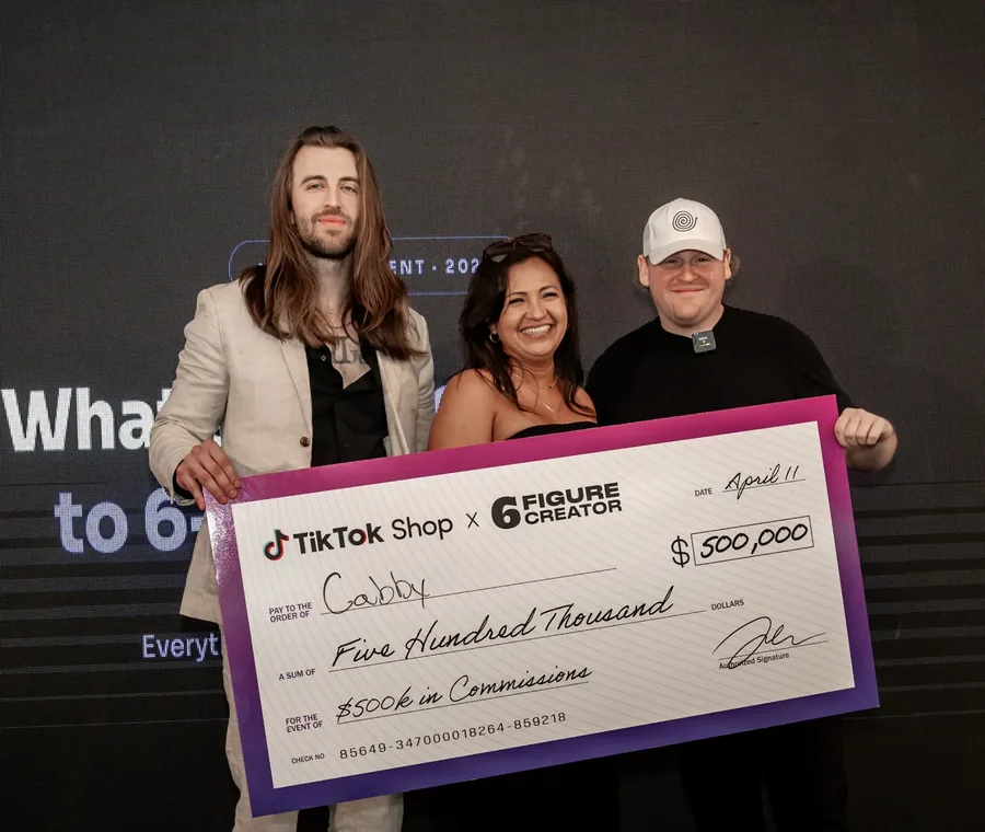 6FC member Gabby presented with a $500,000 TikTok Shop commission check
