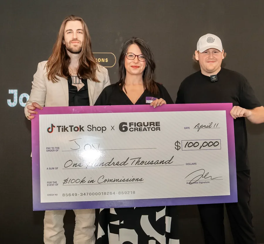 6FC member Joy presented with a $100,000 TikTok Shop commission check